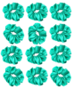Pack of 12 Classic Scrunchies Set | Hair Bands for Women Stylish | Hair Care Gift items for Women | Suitable for All Hair Types |Fabric-Satin Silk| Color-Jade green
