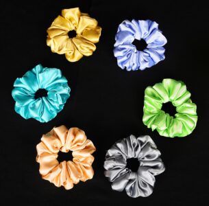 Pack of 6-Luxury Scrunchies for Women-Girls-Teenage|Hair Bands for Woman Stylish | Hair Care Gift items|Suitable for All Hair Types |Fabric-Satin Silk| Size:Large | Color-Multicolour