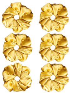 Pack of 6-Luxury Scrunchies for Women-Girls-Teenage|Hair Bands for Woman Stylish | Hair Care Gift items|Suitable for All Hair Types |Fabric-Satin Silk| Size:Large | Color-WaxGold