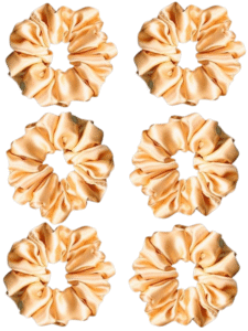 Pack of 6-Luxury Scrunchies for Women-Girls-Teenage|Hair Bands for Woman Stylish | Hair Care Gift items|Suitable for All Hair Types |Fabric-Satin Silk| Size:Large | Color-Sandal