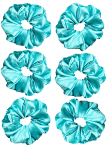 Pack of 6-Luxury Scrunchies for Women-Girls-Teenage|Hair Bands for Woman Stylish | Hair Care Gift items|Suitable for All Hair Types |Fabric-Satin Silk| Size:Large | Color-Light Blue Green
