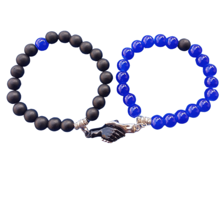 Magnetic Couple Bracelets-Fashion Jewellery-Stretchable Wrist Band Bracelet For Women Men Boys Girls- Lovable Valentine or Friendship Gift | Pack of 1 Set | Design-Magnetic Hand